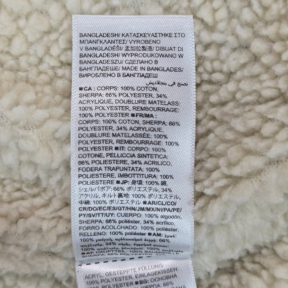 Gap Denim Sherpa Trucker Jacket Women's L Medium Wash Faux Shearling Lined - Picture 8 of 13